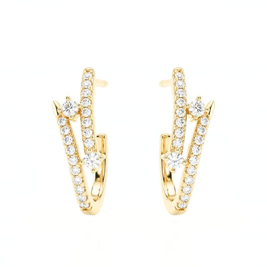 Pendientes Acero inoxidable dorado chapado oro 14ktes diseño de joyería moda osnor 