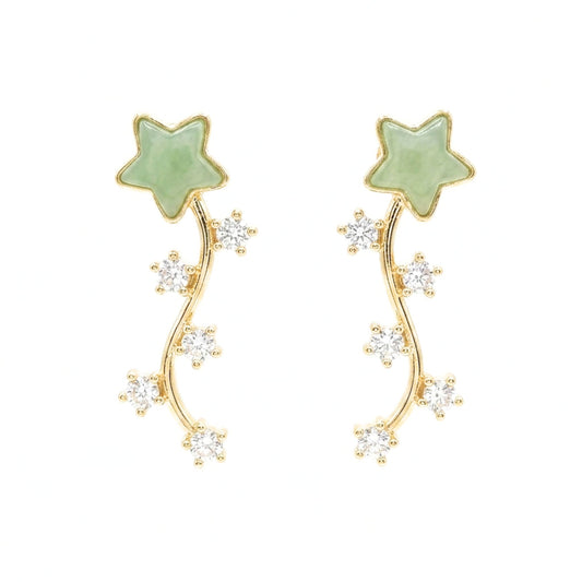 Pendientes de Acero inoxidable dorado chapado oro 14ktes diseño de joyería moda osnor 