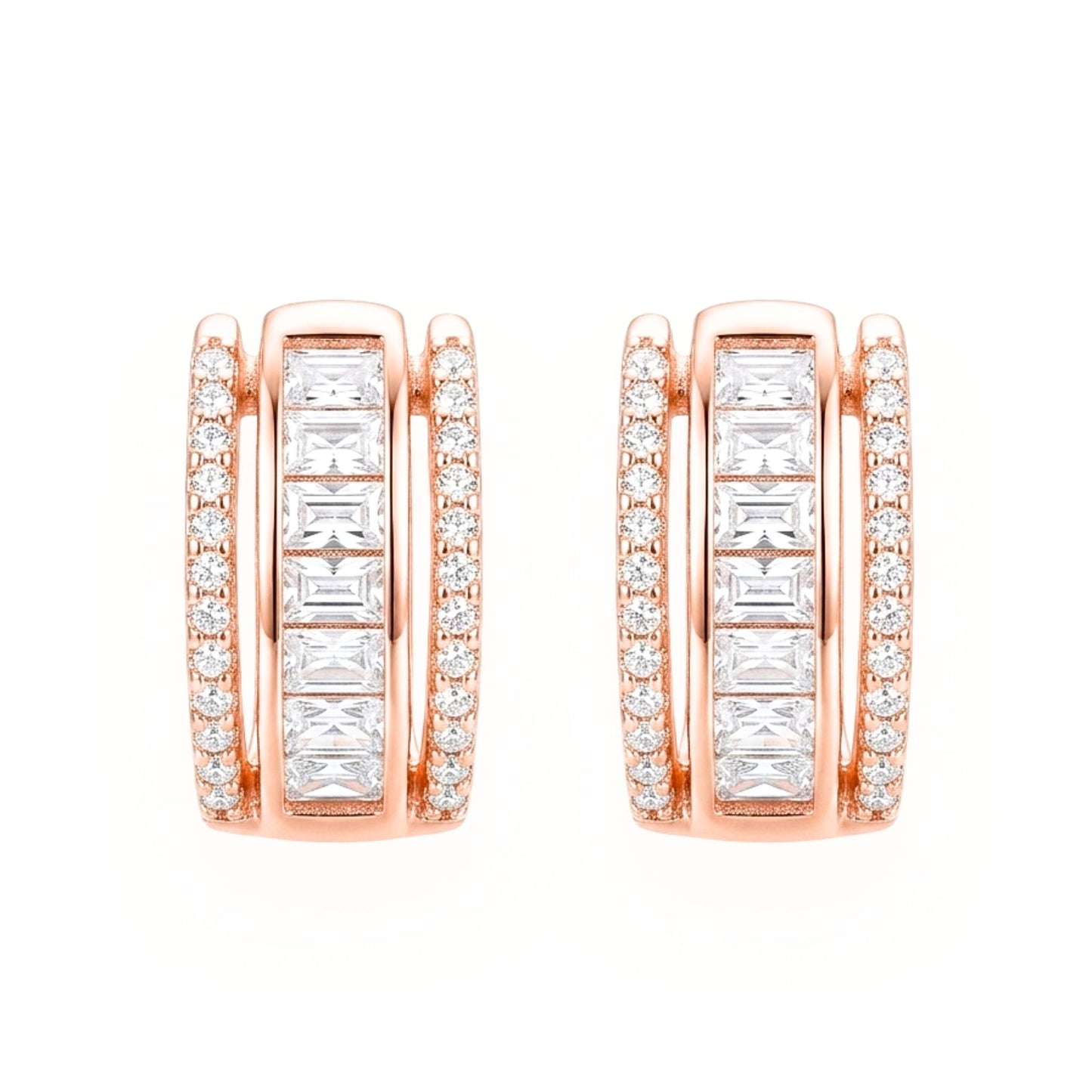 Pendientes Acero inoxidable oro rosa mujer diseño joyería osnor moda moderno elegante boda fiesta glamour lujo fashion diario 