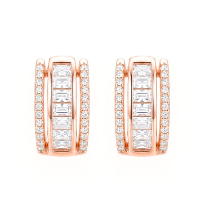 Pendientes Acero inoxidable oro rosa mujer diseño joyería osnor moda moderno elegante boda fiesta glamour lujo fashion diario 