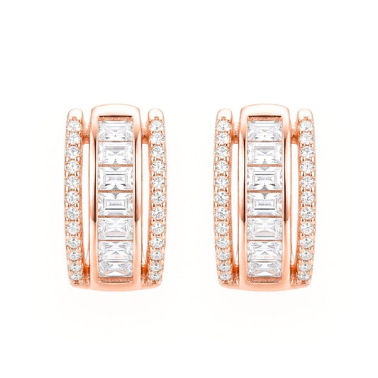 Pendientes Acero inoxidable oro rosa mujer diseño joyería osnor moda moderno elegante boda fiesta glamour lujo fashion diario 