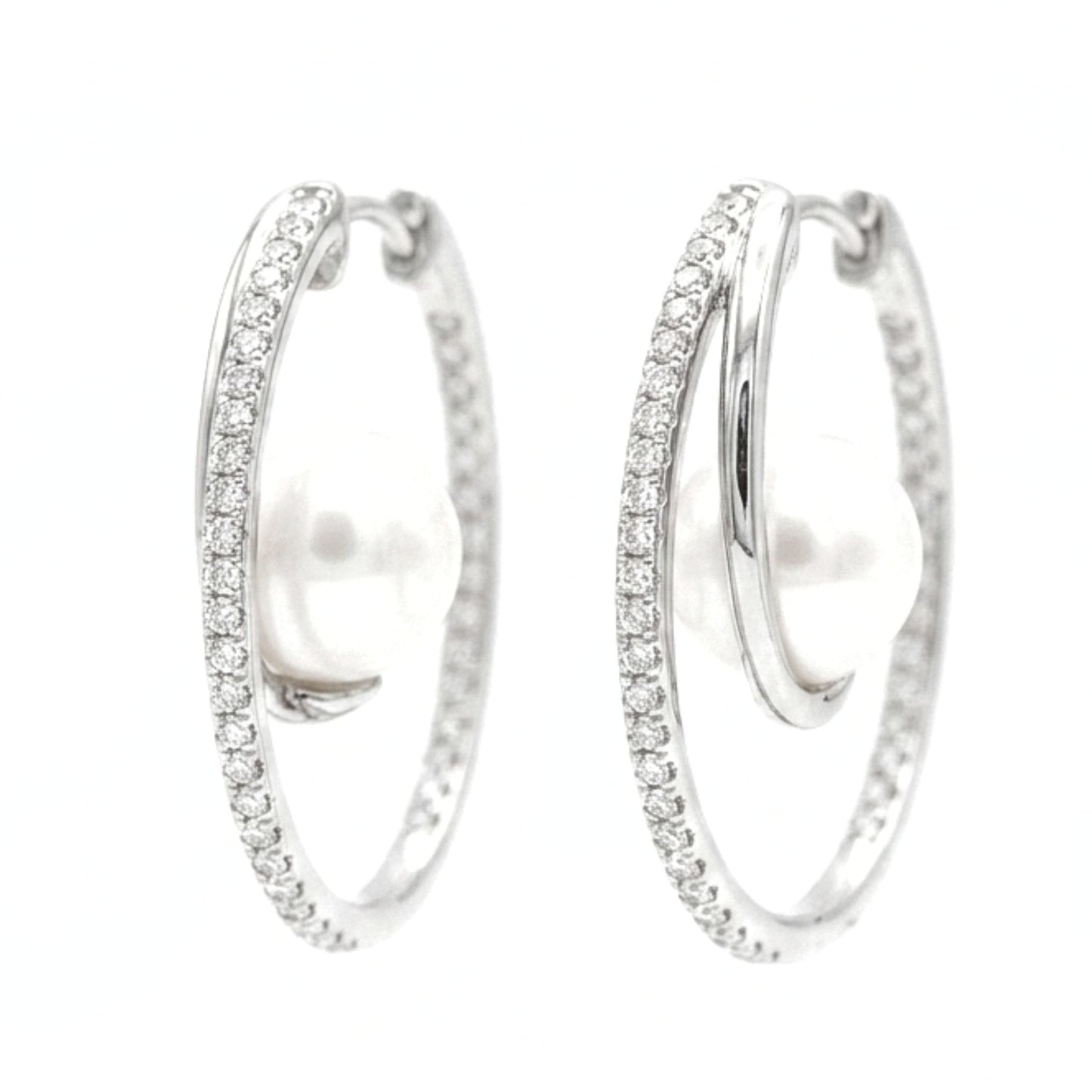 Pendientes Acero inoxidable plateado mujer diseño joyería osnor moda moderno fiesta fashion diario boda glamour lujo Circonitas 