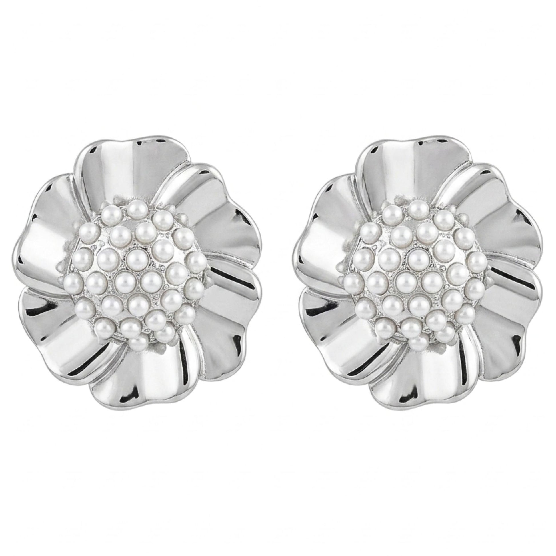 Pendientes Acero inoxidable plateado mujer diseño joyería osnor moda moderno elegante boda fiesta fashion glamour lujo mujer 
