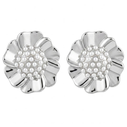 Pendientes Acero inoxidable plateado mujer diseño joyería osnor moda moderno elegante boda fiesta fashion glamour lujo mujer 