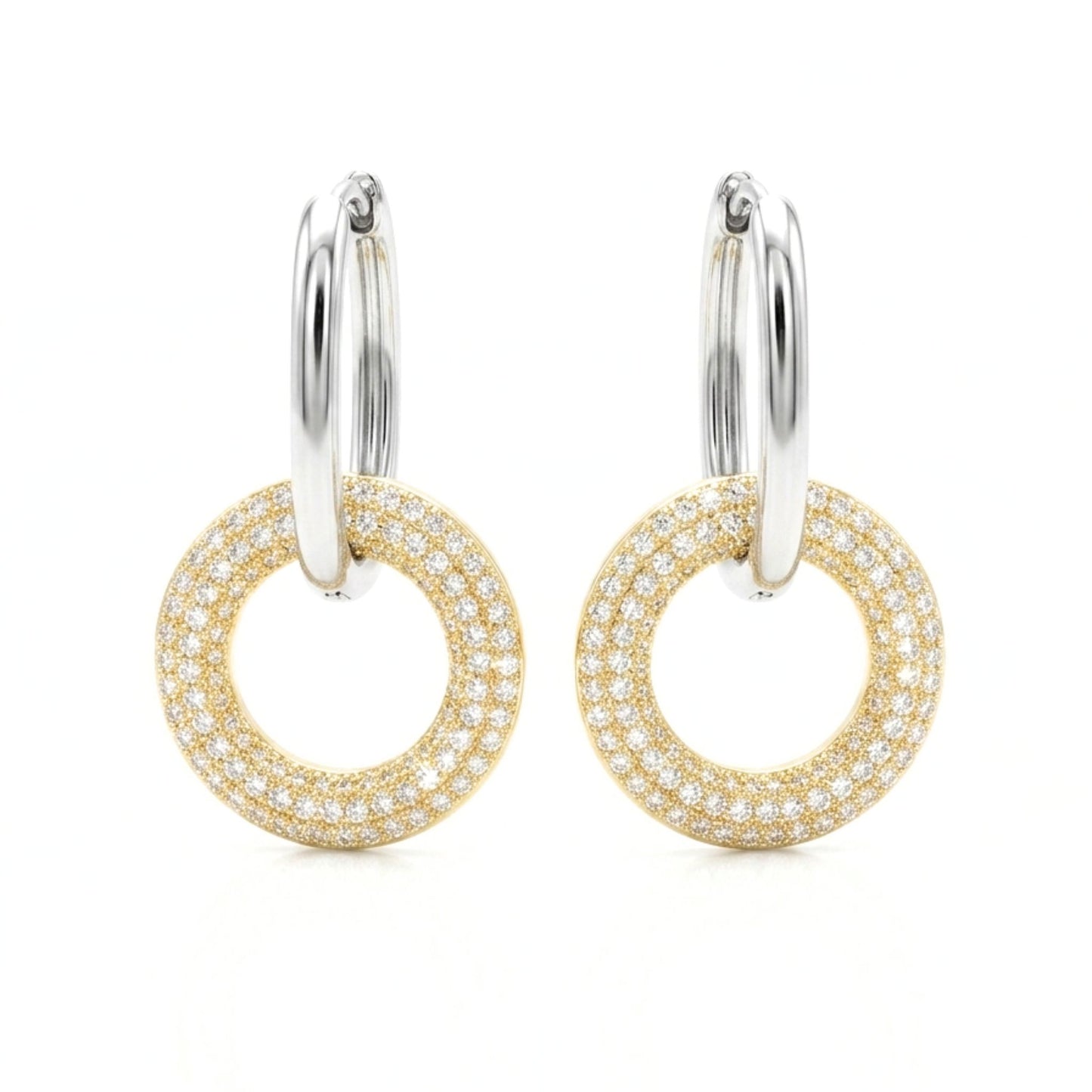 Pendientes Acero inoxidable bicolor mujer joyería osnor moda moderno 