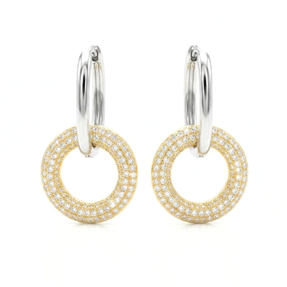 Pendientes Acero inoxidable bicolor mujer joyería osnor moda moderno 
