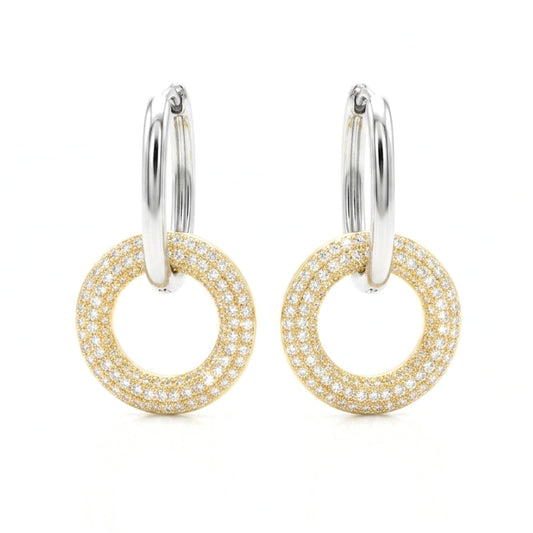 Pendientes Acero inoxidable bicolor mujer joyería osnor moda moderno 