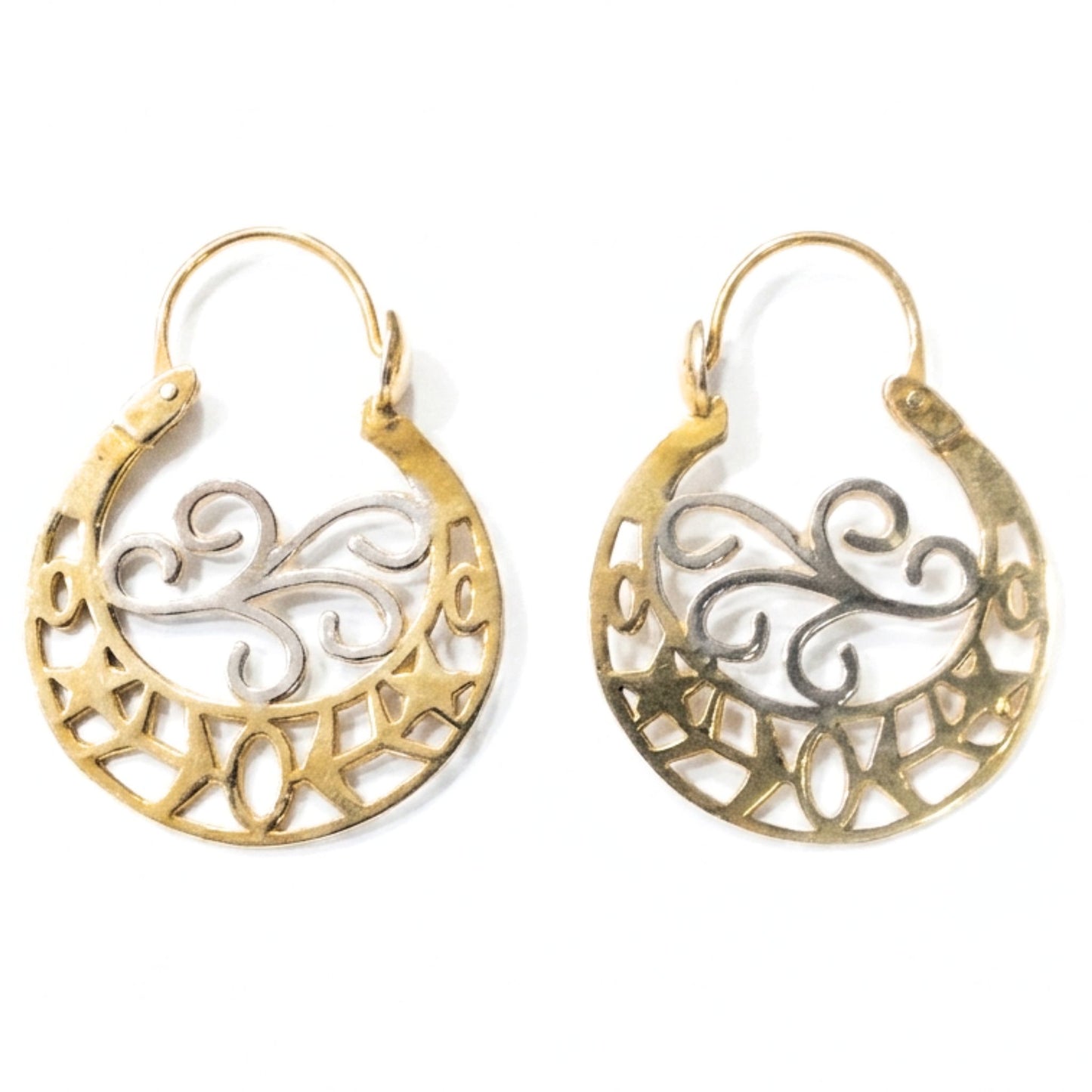 Pendientes Plata Aros argollas mujer canarias diseño joyería osnor moda moderno elegante boda fiesta fashion diario bicolor 