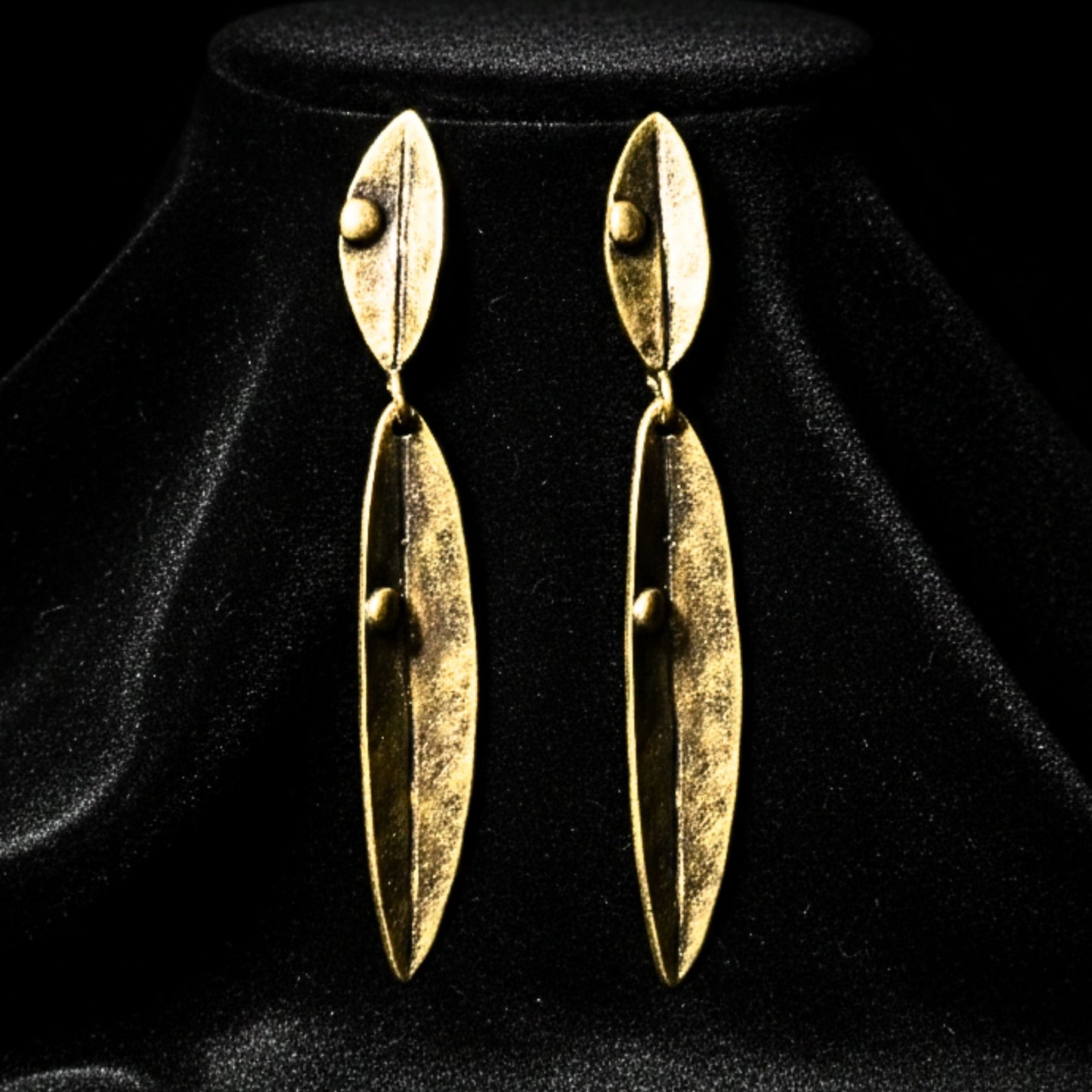 pendiente de bronce largo exclusivo arte joyeria osnor zamak