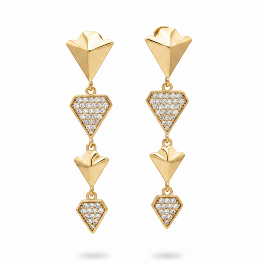 Pendientes dorados fondo blanco