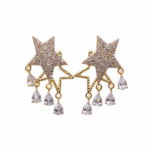 Pendientes estrella fondo blanco