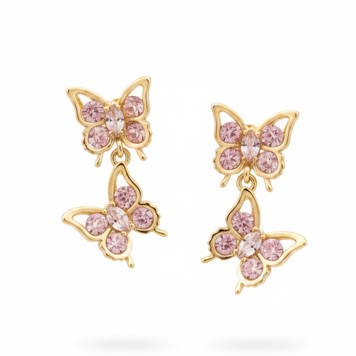 Pendientes mariposa fondo blanco