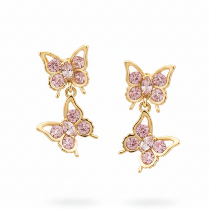 Pendientes mariposa fondo blanco
