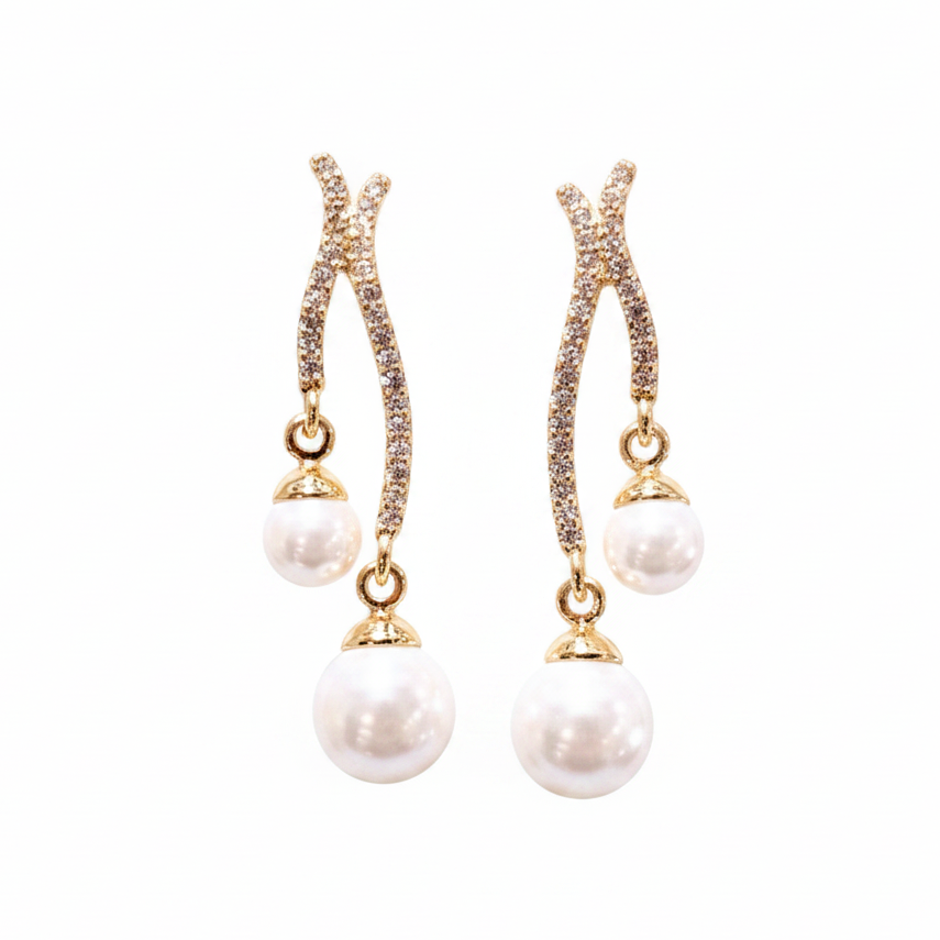 Pendientes perla fondo blanco
