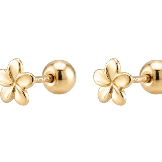 Pendientes de plata baño de oro dorados diseño de joyería moda moderno elegante minimalista niña bebe adolescente comunión diario 