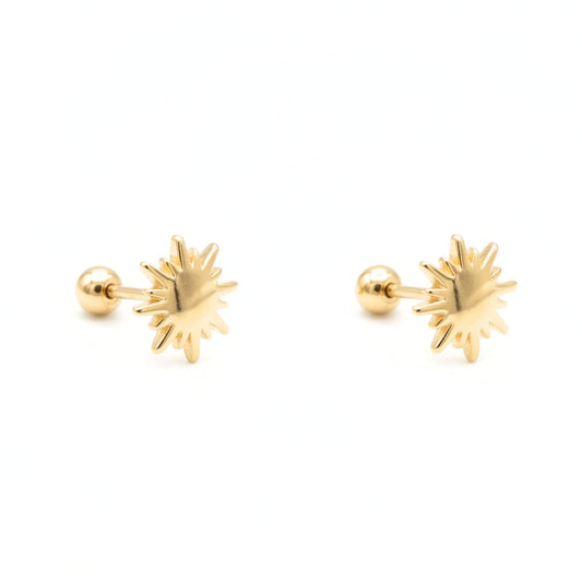 Pendientes de plata baño de oro dorados diseño de joyería moda 