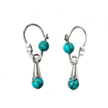 Pendientes Plata con rodio canarios lechera turquesa rodio gota diseño joyería osnor moda moderno elegante boda fiesta fashion glamour lujo mujer diferente 