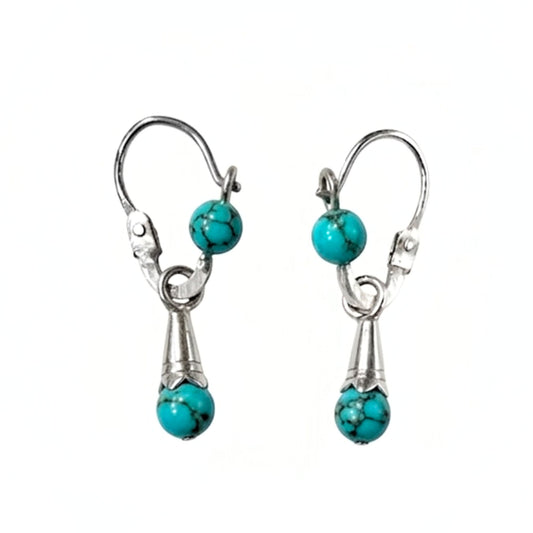 Pendientes Plata con rodio canarios lechera turquesa rodio gota diseño joyería osnor moda moderno elegante boda fiesta fashion glamour lujo mujer diferente 