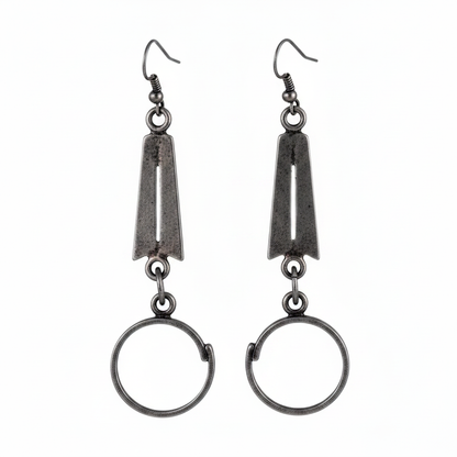 Pendientes plata oscura fondo blanco
