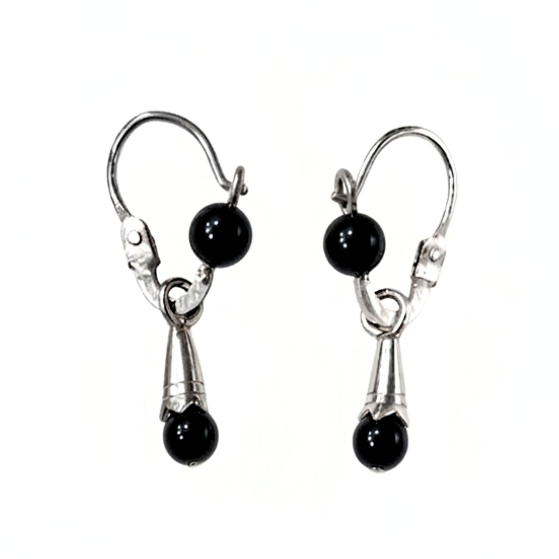 Pendiente de plata canarios lechera Onix gota rodio diseño joyería osnor moda moderno elegante boda fiesta glamour diario 