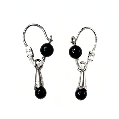 Pendiente de plata canarios lechera Onix gota rodio diseño joyería osnor moda moderno elegante boda fiesta glamour diario 
