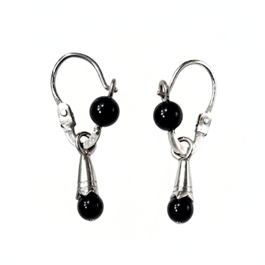 Pendiente de plata canarios lechera Onix gota rodio diseño joyería osnor moda moderno elegante boda fiesta glamour diario 