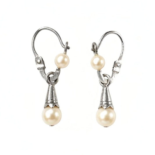 Pendientes de plata y rodio canarios lechera perlas mujer niña adolescentes comunión diario elegante diseño joyería osnor moda 