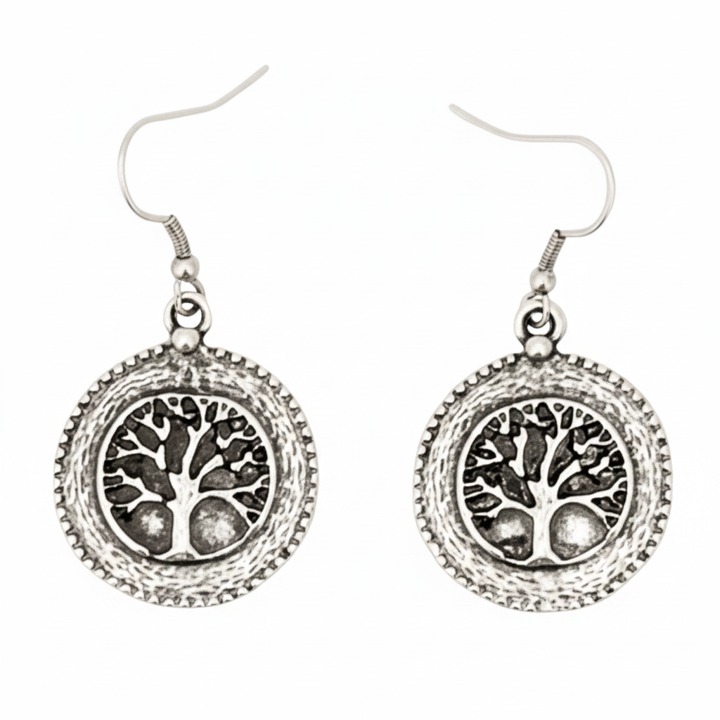 Pendientes árbol de la vida fondo blanco