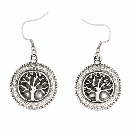 Pendientes árbol de la vida fondo blanco