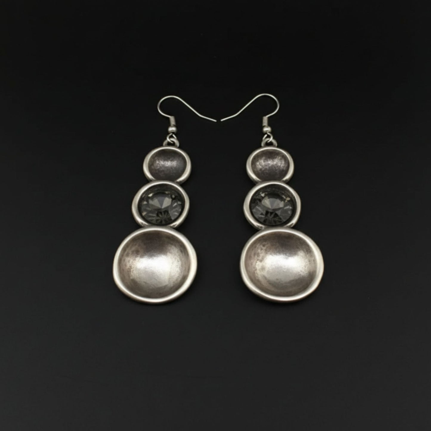 Pendientes Zamak Hipoalergénico con Circonitas - Diseño Tres Círculos