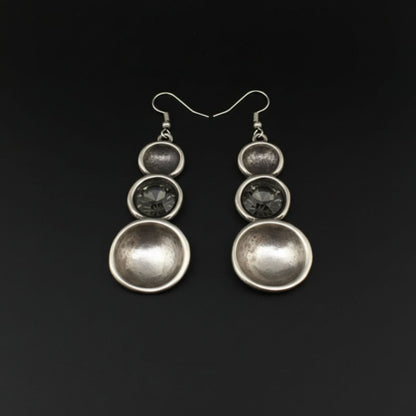 Pendientes Zamak Hipoalergénico con Circonitas - Diseño Tres Círculos