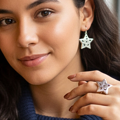 pendiente zamak estrella exclusivo joyeria osnor zamak