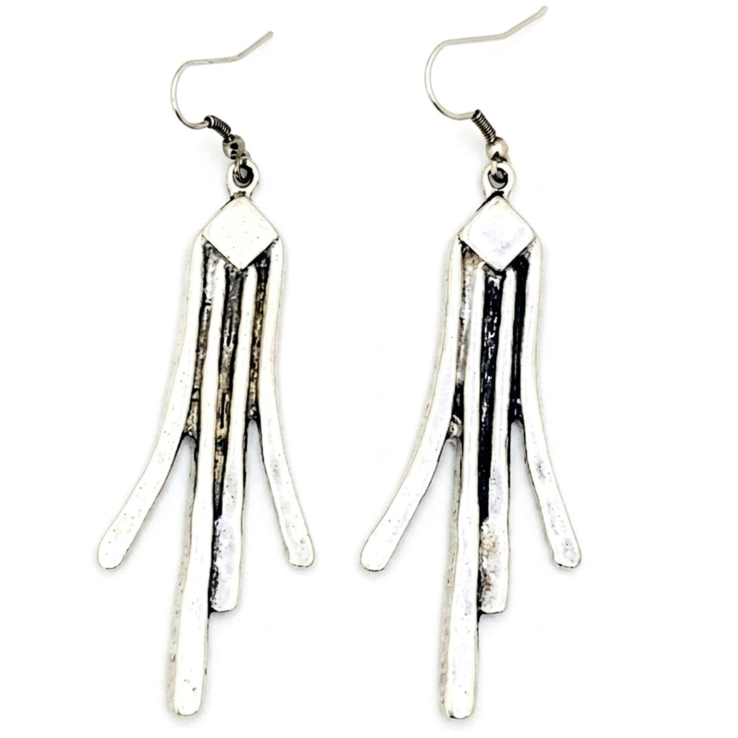 Pendientes Zamak Largos Lisos Diseño Minimalista Hipoalergénicos. Joyeria Osnor