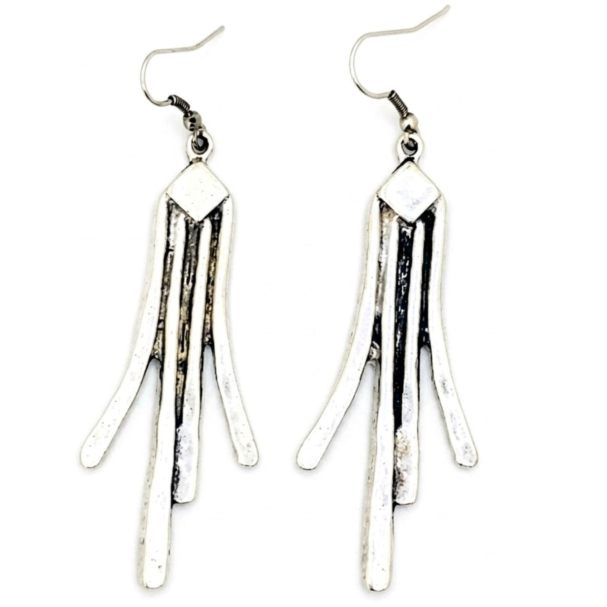 Pendientes Zamak Largos Lisos Diseño Minimalista Hipoalergénicos. Joyeria Osnor