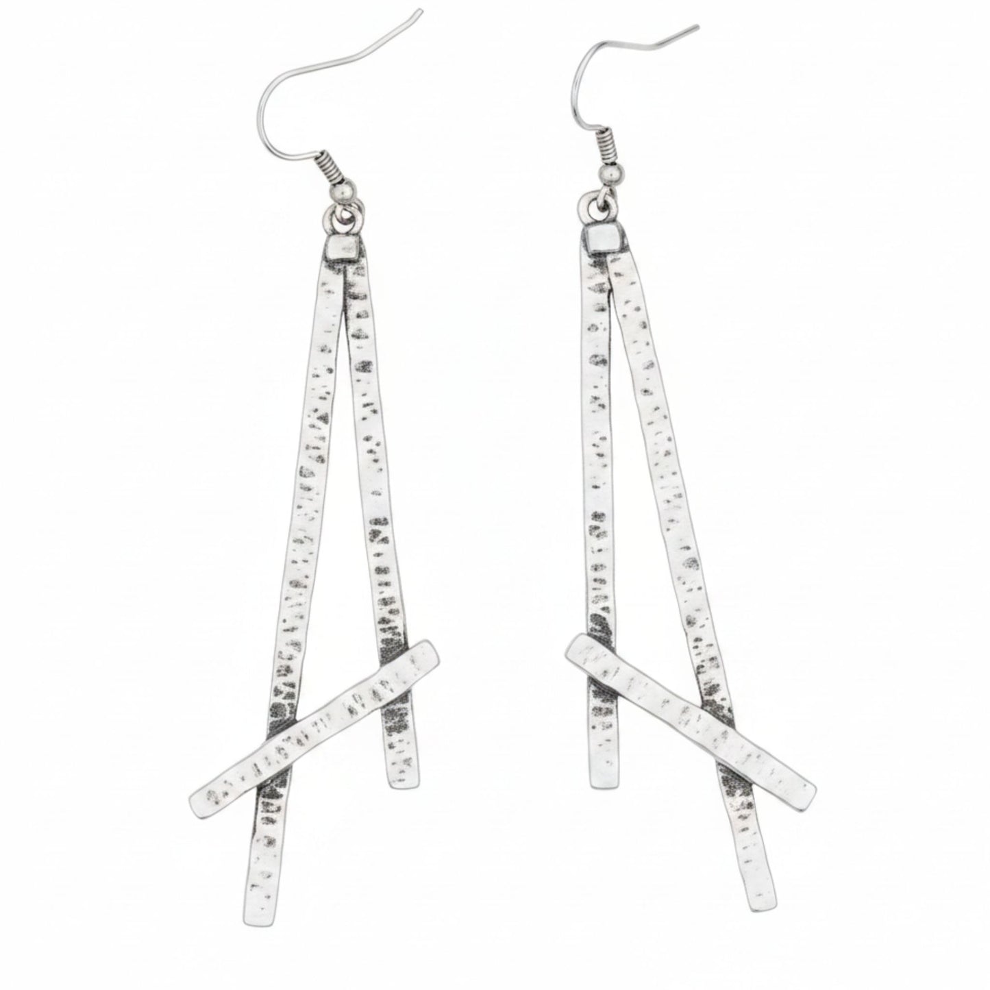 Pendientes Zamak Largos Barras Geométricas Diseño Minimalista Hipoalergénicos. Joyeria Osnor