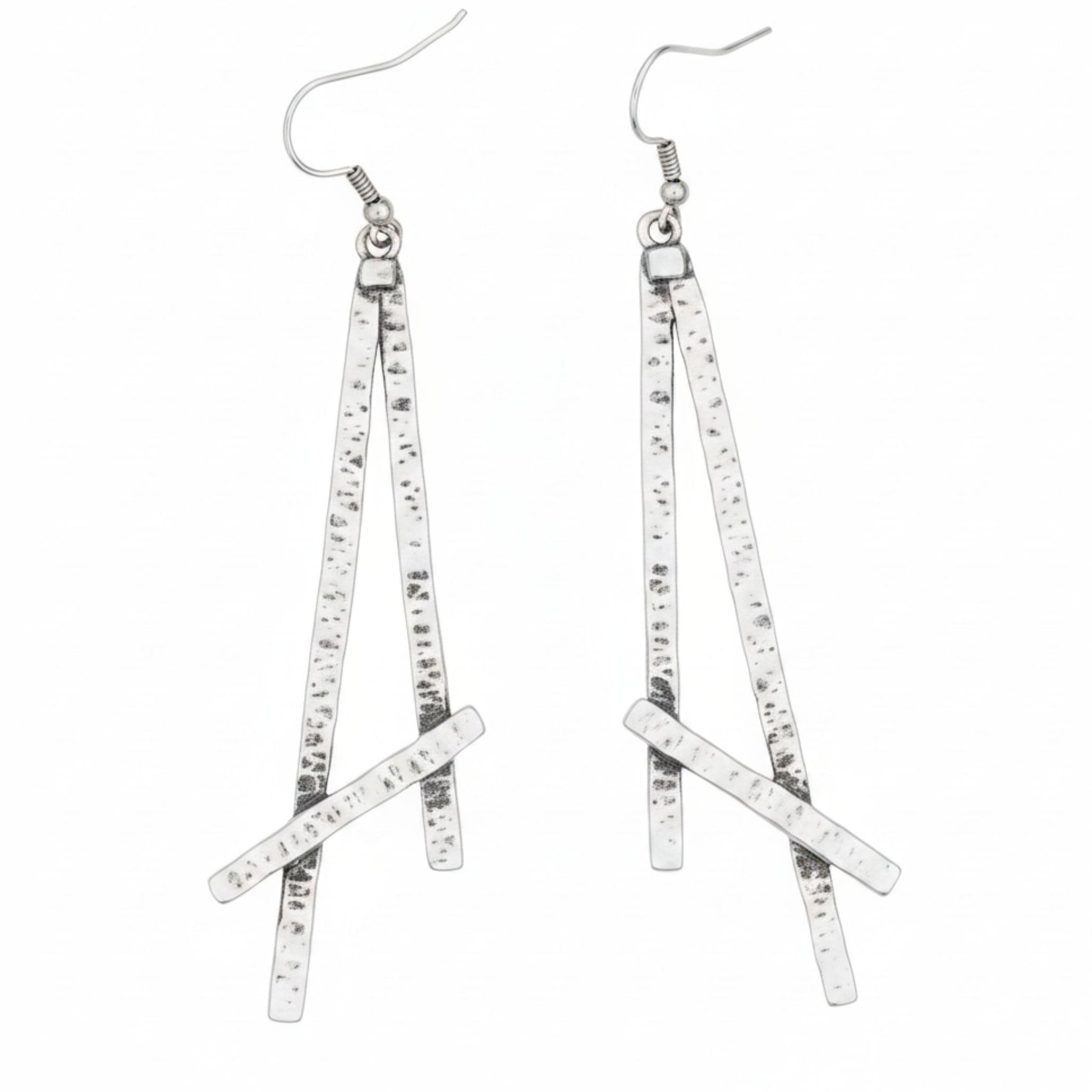 Pendientes Zamak Largos Barras Geométricas Diseño Minimalista Hipoalergénicos. Joyeria Osnor