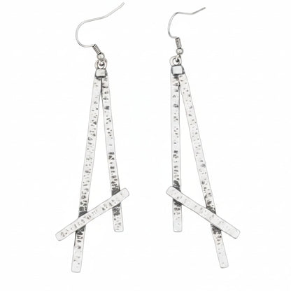 Pendientes Zamak Largos Barras Geométricas Diseño Minimalista Hipoalergénicos. Joyeria Osnor