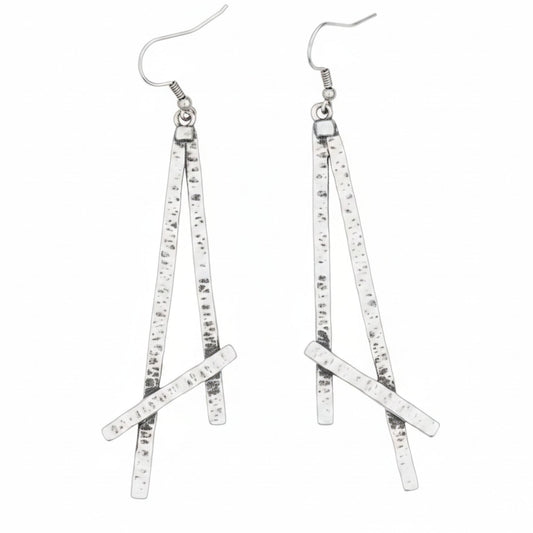 Pendientes Zamak Largos Barras Geométricas Diseño Minimalista Hipoalergénicos. Joyeria Osnor