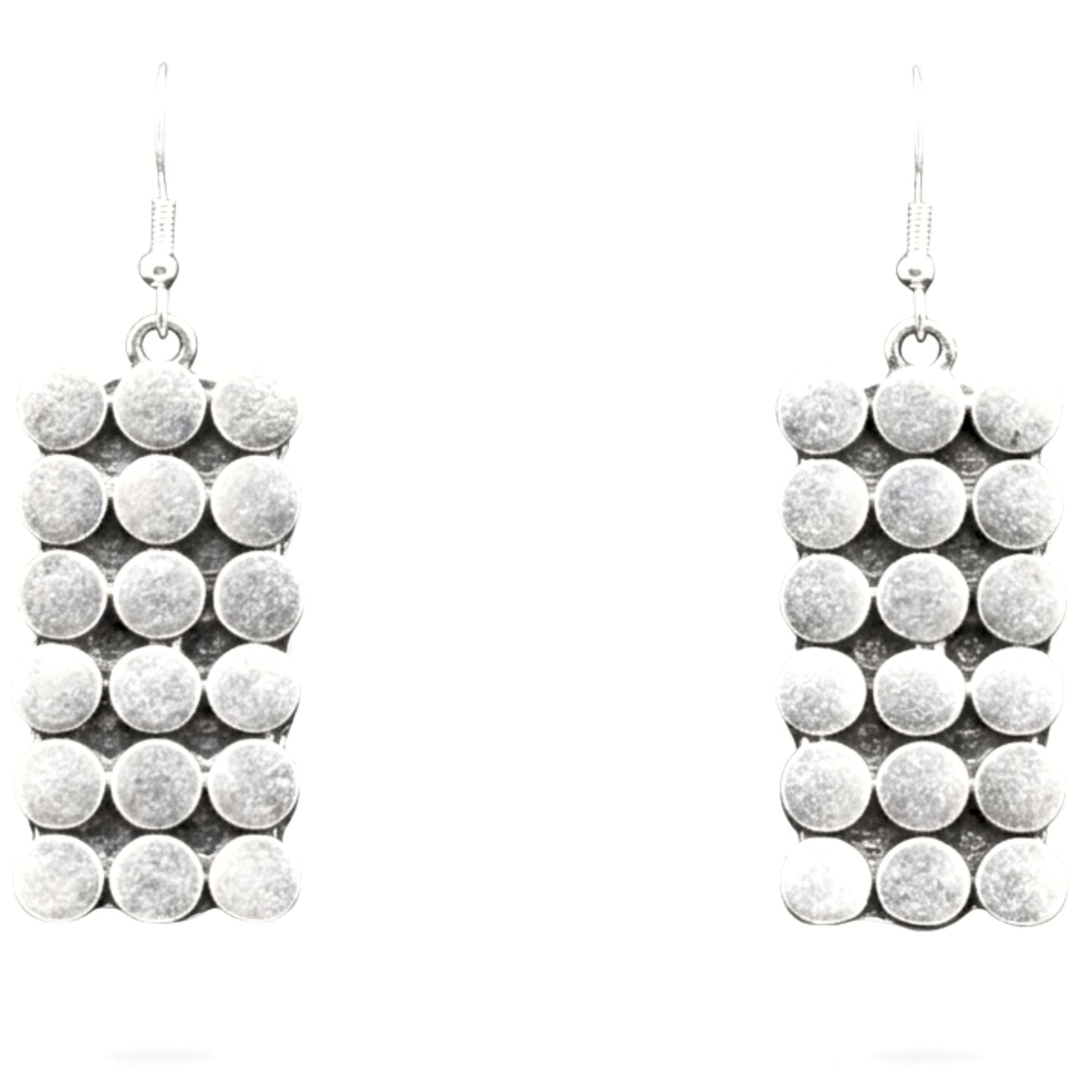 Pendientes de zamak mujer volumen hipoalergénico plateado aleación cierre hippie largo diseño joyería osnor moda moderno elegante boda fiesta glamour lujo exclusivo único 