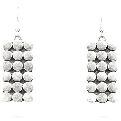 Pendientes de zamak mujer volumen hipoalergénico plateado aleación cierre hippie largo diseño joyería osnor moda moderno elegante boda fiesta glamour lujo exclusivo único 
