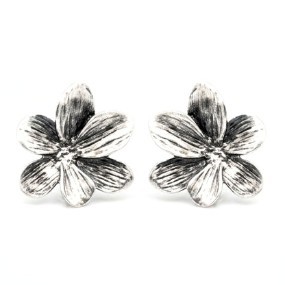 Pendientes de zamak mujer volumen hipoalergénico plateado aleación cierre presion volumen exclusivo único diseño joyería osnor moda moderno elegante boda fiesta glamour lujo 