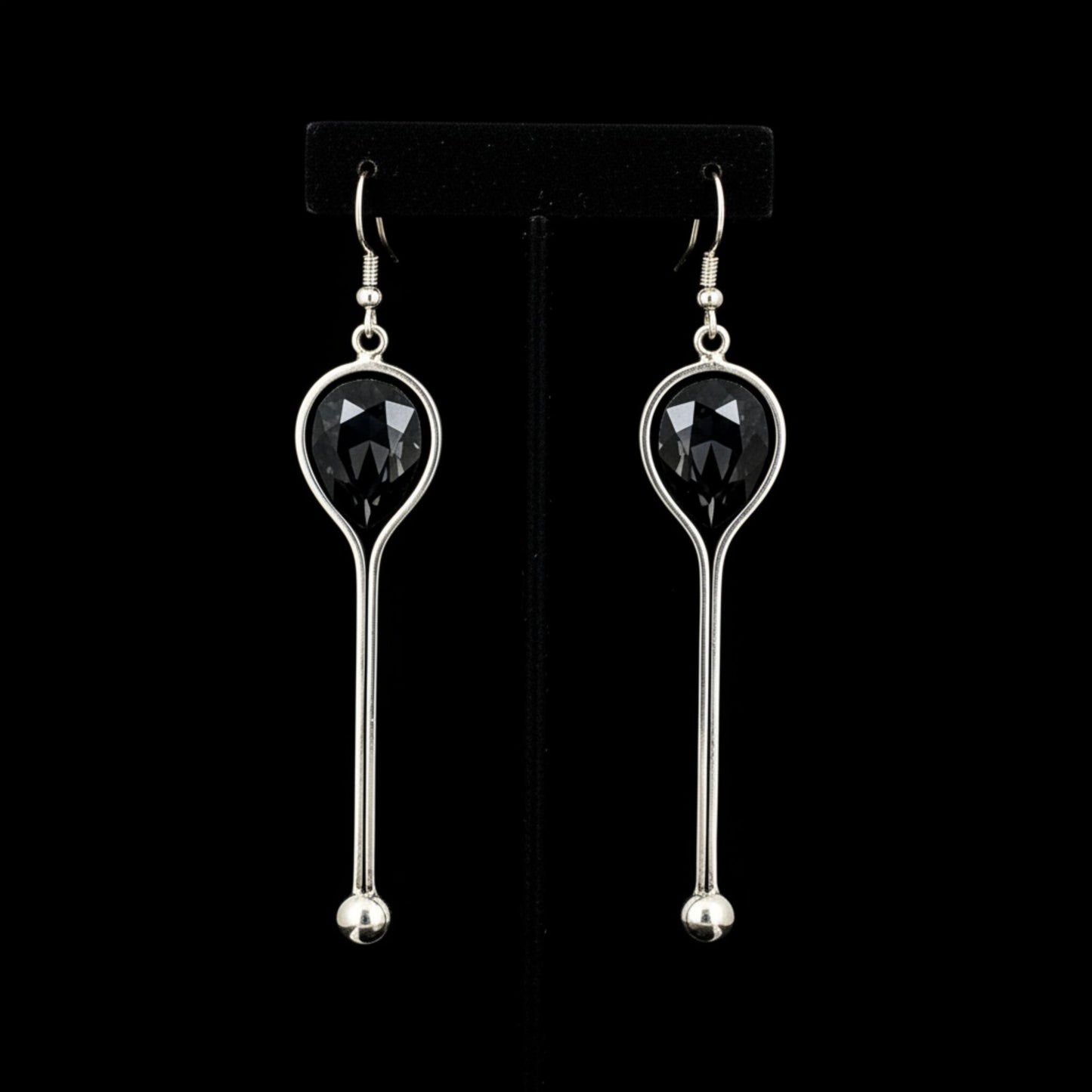 pendiente largos hipoalergenico zamak y circonta color forma de gota joyeria osnor zamak