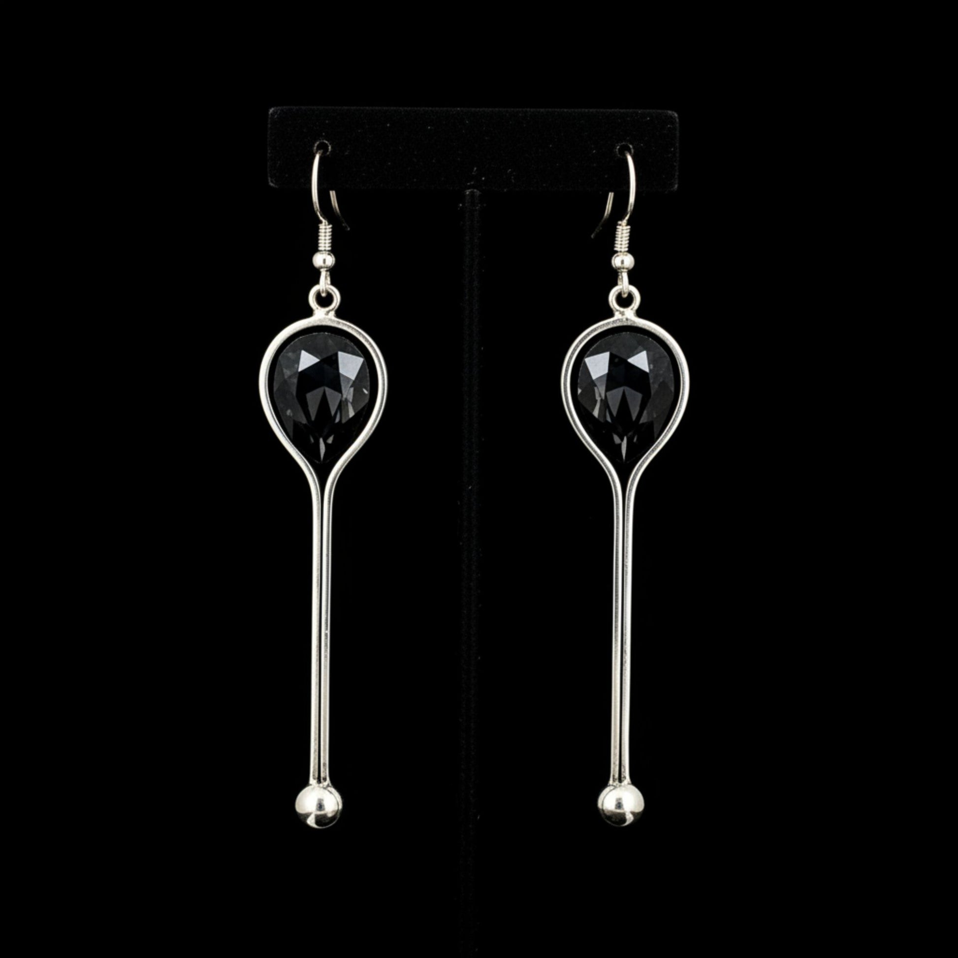 pendiente largos hipoalergenico zamak y circonta color forma de gota joyeria osnor zamak