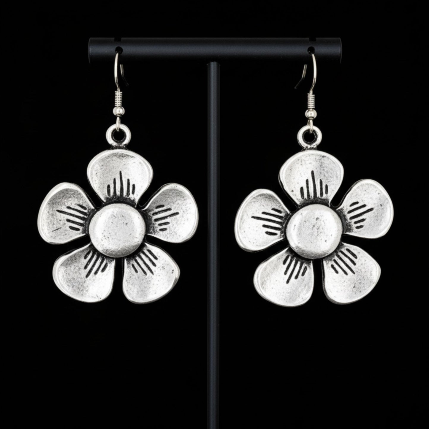 pendiente zamak largo flor exclusivo joyeria osnor zamak