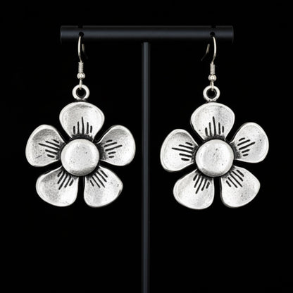 pendiente zamak largo flor exclusivo joyeria osnor zamak