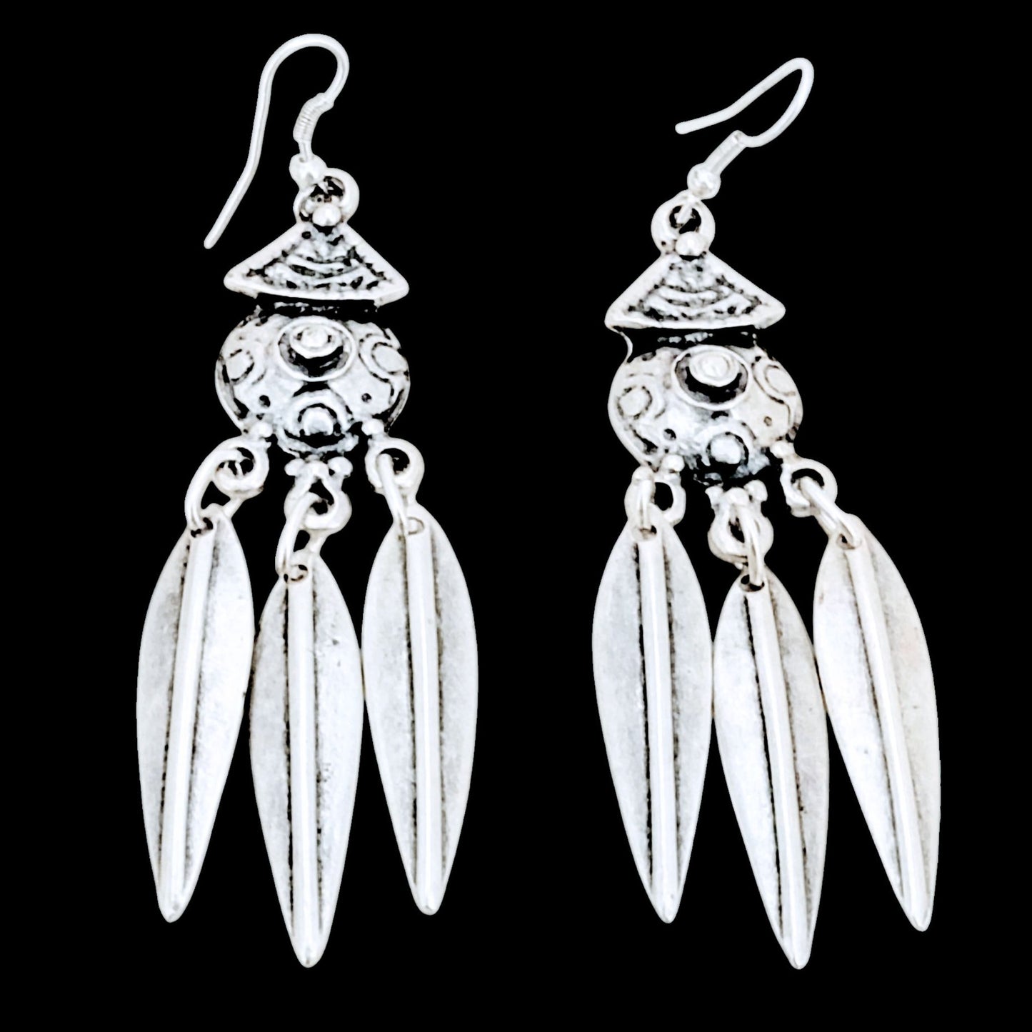 pendientes zamak plateado joyeria osnor zamak tribal