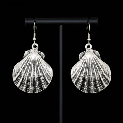 pedientes de zamak forma caracola mujer largos exclusivos joyeria osnor zamak