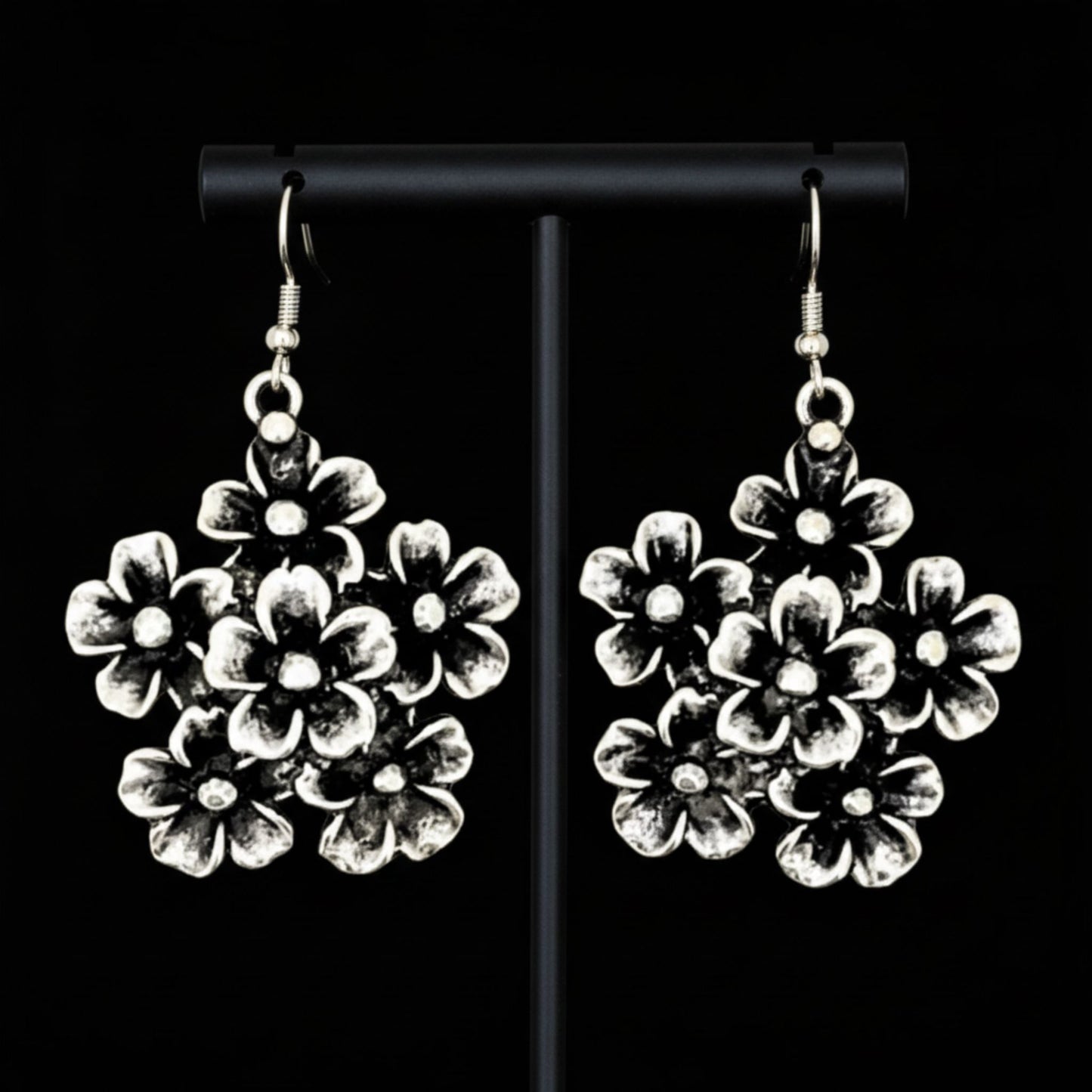 pendiente zamak flor trebol exclusivo  mujer joyeria osnor zamak
