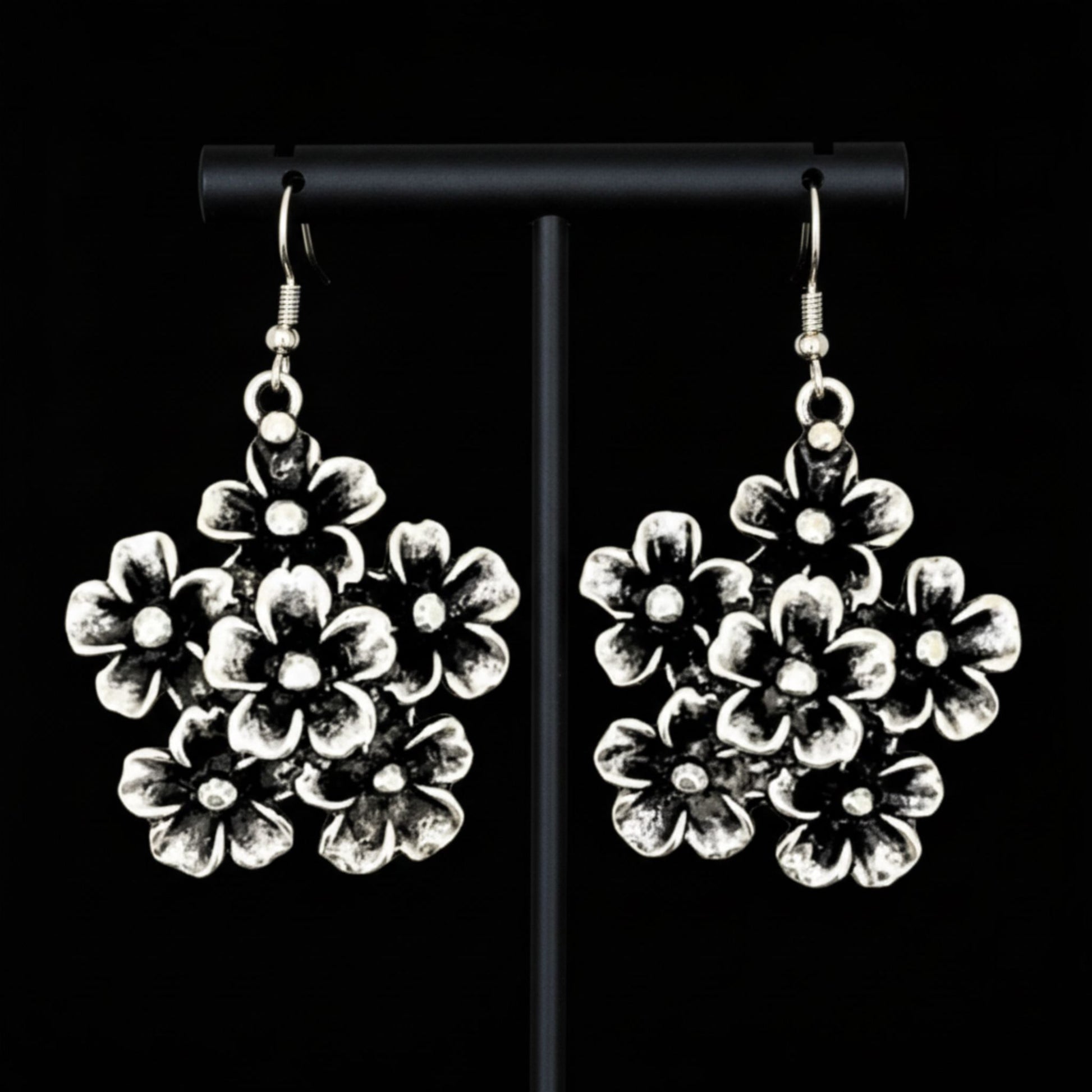 pendiente zamak flor trebol exclusivo  mujer joyeria osnor zamak