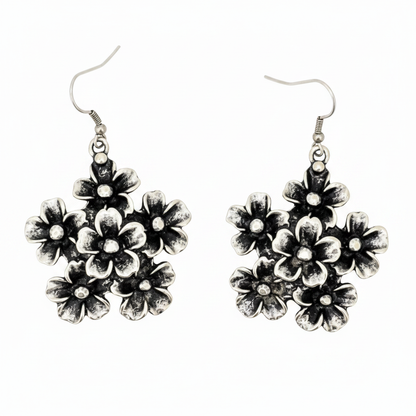 pendiente zamak flor trebol exclusivo  mujer joyeria osnor zamak